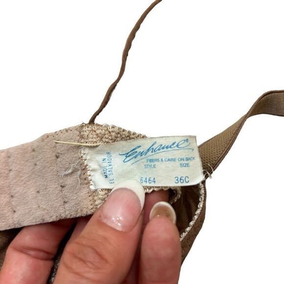 Vintage Enhance Brand Shimmer Brown‎ Bra Size 36C - Picture 7 of 11
